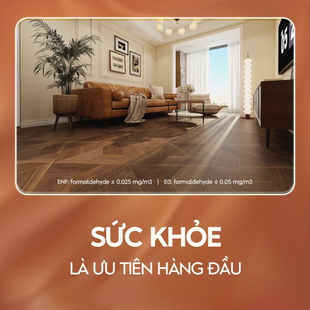 sàn gỗ an toàn cho sức khỏe đạt tiêu chuẩn ENF