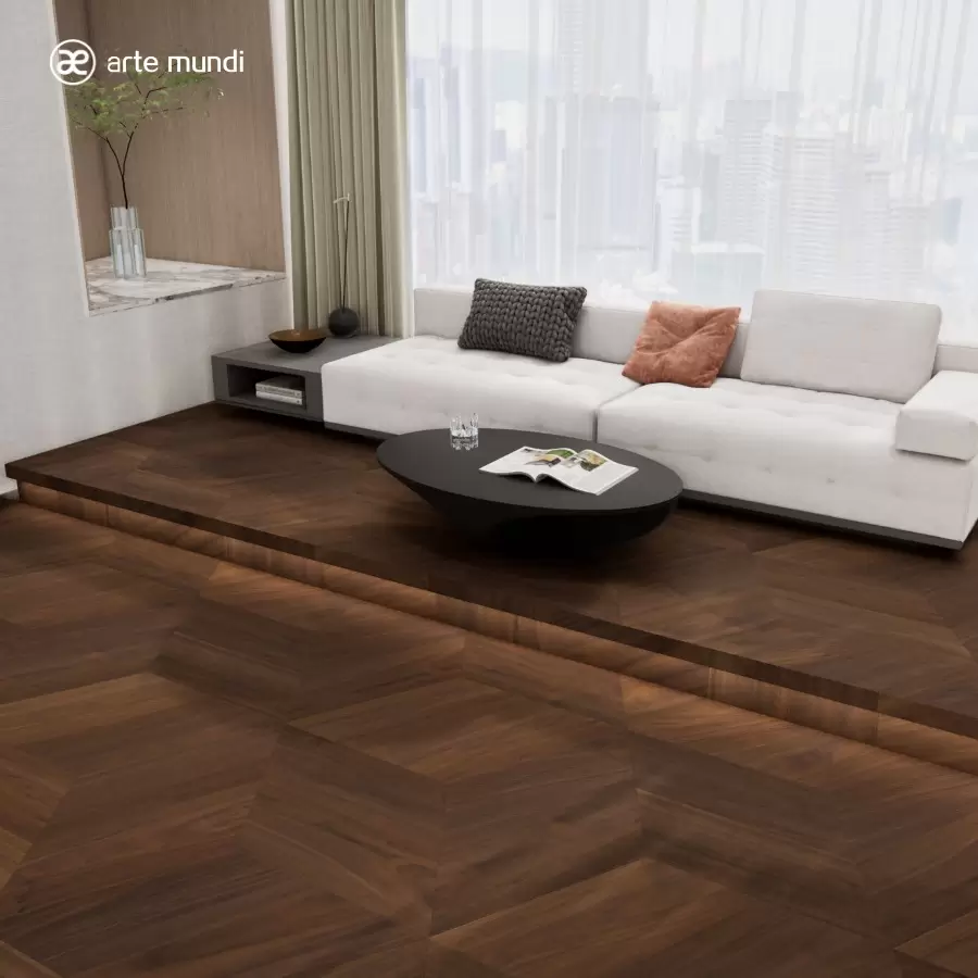 Sàn Gỗ Tối Màu Cho Phòng Khách Hẹp